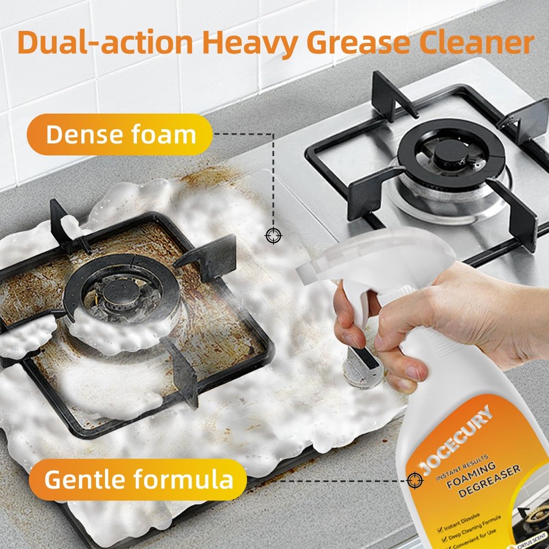 Jocecury 500ml Powerful Kitchen Degreaser Foam Spray – Multipurpose Grease