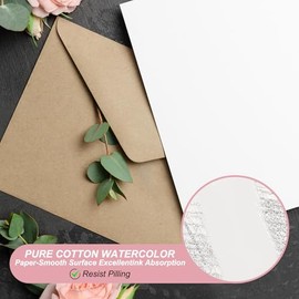PATIKIL 100 Juegos de Tarjetas de Acuarela de Algodón Puro 140lb/300 GSM con Sobres para Pintura Artística y Notas de Agradecimiento Creativas 4x6 Pulgadas