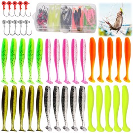 Soft Sea Fishing Bait, 40 Pieces Soft Baits, Rubber Bait, Zander Rubber Fish Set, Zander Rubber Bait Set, Rubber Fish Set for Pike, Zander Bait, Pike Bait, Rubber Fish Zander