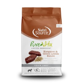 NutriSource Pure Vita Limited Ingredient Grain Free Dry Dog Food, Kangaroo and Green Lentils, 12LB