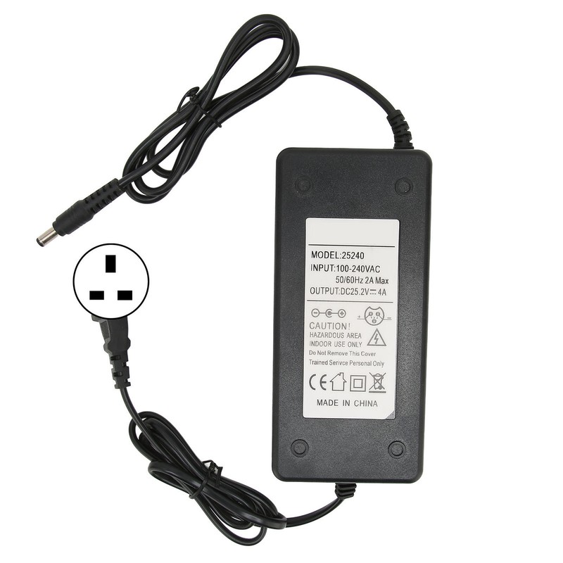 Power Supply Adapter 25.2V 4A Outputs 5525mm Male DC Power