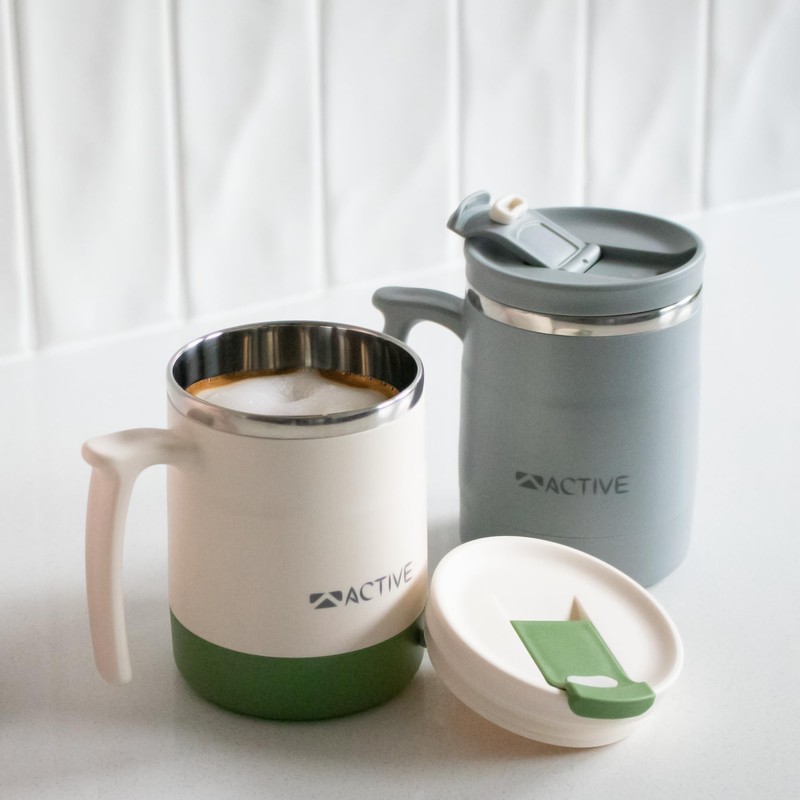 Active Travel Coffee Mugs and Cups (Grey)