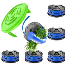 Chway 6 PCS Weed Eater String Compatible with Kobalt 40V Cordless String Trimmer KST 120X, KST 120X-06, 0.065-Inch Dual Blue Round Line, Replacement Trimmer Spools and Cap, 6 Spools and 1 Cap