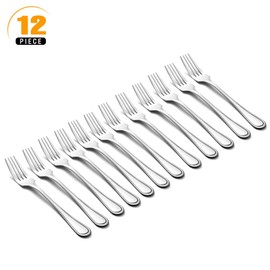 Snamonkia Dinner Forks Set of 12, 7 Inch, Stainless Steel