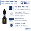 20 x Rennie Tools 25mm PH1 Impact Screwdriver Driver Bits