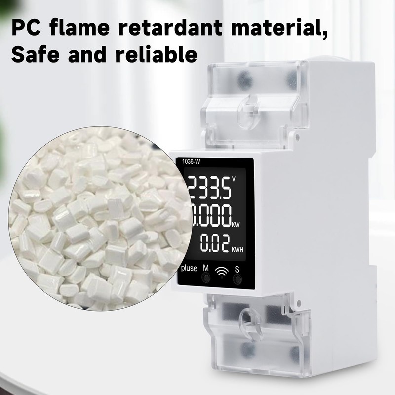 DEWIN Electricity Meter, DIN Rail, WiFi Smart Electricity Meter, LCD