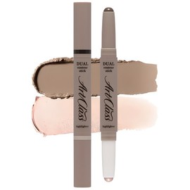 Too Cool for School Dual Contour Stick, No. 2 Cool Duo, 1 Piece / 투쿨포스쿨 듀얼 컨투어 스틱, 2호쿨듀오, 1개