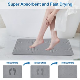 HualiiEras Stone Bath Mat - Diatomaceous Earth Mat - Quick Drying Bath Mat for Bathroom - Super Absorbent Stone Shower Mat - Non Slip, Easy to Clean23.6 x 15.3 in