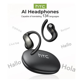 Audífonos Htc Ne19 Ai Audifonos Traductores Bluetooth 5.4 Color Negro Auriculares Ip54 Impermeable Open Ear Audífonos Para Gamer Deportivos Compatible Con Ios Y Android