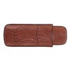 Cigar Case Holder Elegant Vintage Style Woven Pattern Leather Portable