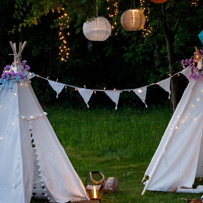 Noma Solar Tasselled Bunting, 2.9 m (Pack of 1), White