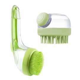 Pack of 2 Washing Magic, Dog Bath Brush, Dog Washing Brush, Two Brushes in One Set (1 Long, 1 Short), Ideal for Dogs and Cats, Effective Grooming and Massage