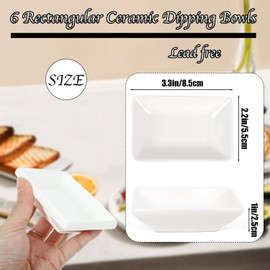 Wuqoioo Ceramic Soy Sauce Dish, 6pcs Sushi Dipping Sauce Bowls Dipping Sauce Cups Soy Sauce Dish, Ceramic Dipping Sauce Cups Dipping Bowls For Sauce, Side Dish, Condiments, Sushi