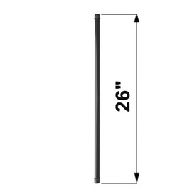 Nuvo Iron RDPS26 3/4" Round Baluster-26 L. w/Plastic End Caps-10 Pack Baluster, Black, 10 Count