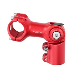 CYSKY Adjustable Stem 31.8 60 mm/80 mm/93 mm 0-90 Degree Adjustable MTB Stem Handlebar Stem Adjustable Bicycle Handlebar Stem for Mountain Bike Road Bike BMX City Cycling (Red, 80 mm)