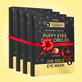 Maskiss Tibobo 24k Gold Golden Under Eye Rejuvenating Patches ,96pairs Tightening and Lifting Eye Patches,Hydrating Brightening & Firming Eye Gel, Hydrate Evening Skin Care - Specification: 96 Pairs