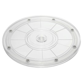 PATIKIL 8 Inch Heavy Turntable Stand with Steel Ball Bearings 360° Rotation Turntable Lazy Susan Base for Large Screen TV Computer Monitors Clear