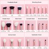 Jessup Juego Pinceles Maquillaje Profesional Piezas Blanco Base Polvo Natural