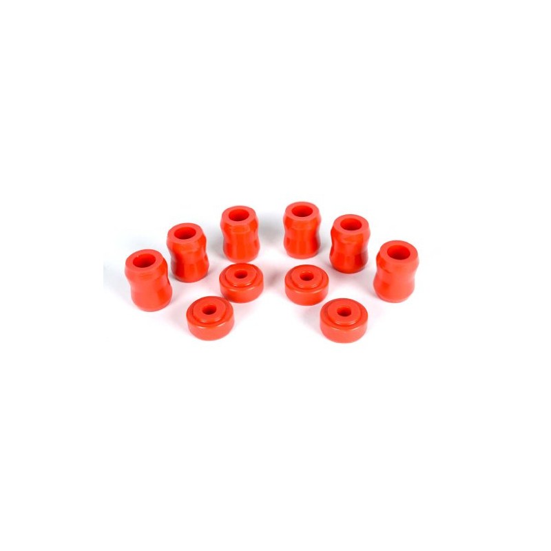 Shock Front and Rear Polyurethane Bushing Replacement Kit In Red