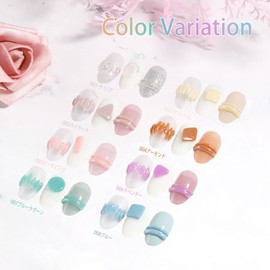 Gel Nail Clay Nail Coikaze Oval Clay Gel Jelly Gel Clay Nail 3D Nail Color Art Ring Nail Salon Self Nail Nuance Nail Set of 8