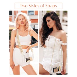 BS-VOG Clear Purse for Women, Clear Bag for Stadium Events with 2 Straps, Clear Crossbody Bag Stadium Approved for Concerts