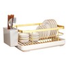 ZHQZZPH Gold Dish Racking Rack for Kitchen Counter, Carbon Steel