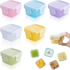 BGOBTY Food Storage Containers with Lid, Small, 6 Pieces Food Storage Containers with Lids, 60 ml Tupperware Set, Freezer Containers Small, Small Containers with Lids Plastic, for Storing Jam Fruit