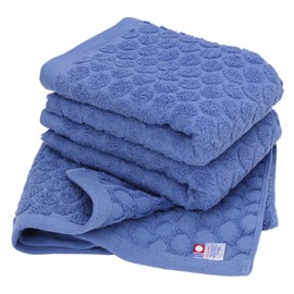 Imabari Towel, Certified Face Towel, Hiorie, Set of 3, Blue, Made in Japan, Jacquard Imabari Brand, Cotton, 100% Cotton, Polka Dot Pattern