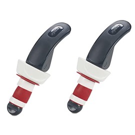Zyliss - Tapones de botella de cierre fácil – Tapones de vino y champaña a prueba de fugas con mango largo de fácil bloqueo, agarre cómodo, sello hermético, diseño moderno en gris y rojo, duradero y