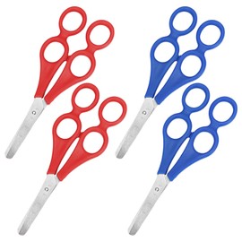 TYFGRT Pack of 4 children's scissors, children's craft scissors, children's auxiliary scissors, children's learning scissors, parent-child scissors