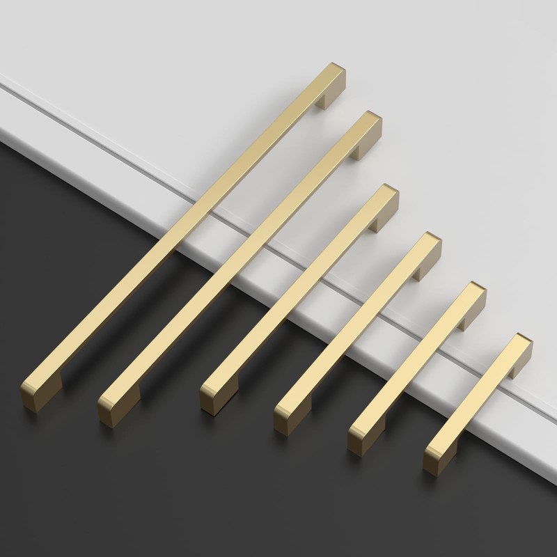 Asidrama 10 Pack 5 Inch(128mm) Brushed Gold Cabinet Pulls Gold