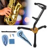 Alto Sax Stand Set Metal Holder Rack Saxophone Cleaning Kit