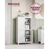 VASAGLE Floor Storage Cabinet, Freestanding Storage Unit with 4 Doors,