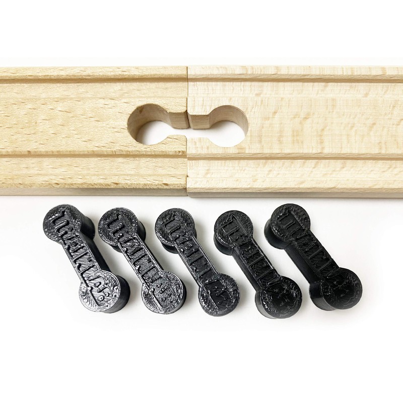 TrainLab Dog Bone Train Track Adapter Connectors (5pcs) (Black)