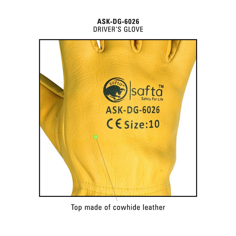 SAFTA Fleece lined thermal work gloves, Winter Leather Driving Gloves