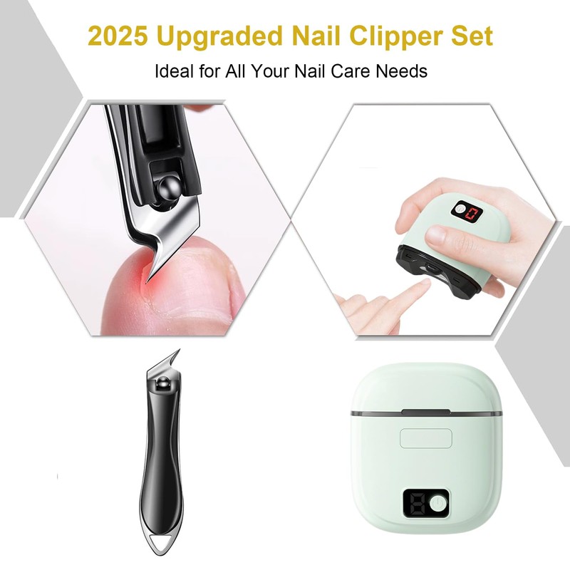 Electric Nail Clippers, 2025 Improved Nail Clippers Set, Includes an