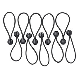 TOUGH MASTER Bungee Balls Tie Tent Toggles, Black 10 Pack Canopy Tarp Tie Down Cord Tarpaulin Tent Elastic Toggles Accessories Elastic Ties Strong Material TM-BB1510