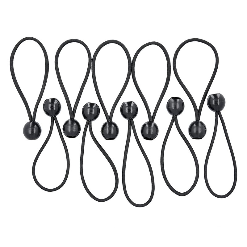 TOUGH MASTER Bungee Balls Tie Tent Toggles, Black 10 Pack