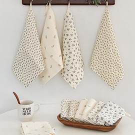 Gauze dishcloth, pretty kitchen dishcloth, kitchen cloth, pure cotton kitchen cloth, cotton dishcloth, dish towel, dish towel, yoru gauze, eco-friendly, leaf brown, leaf brown_square square / 거즈행주 예쁜 주방 행주 키친크로스 순면 키친클로스 면행주 디쉬 타올 접시 타월 요루거즈 친환경 , 나뭇잎 브라운나뭇잎 브라운_정사각정사각