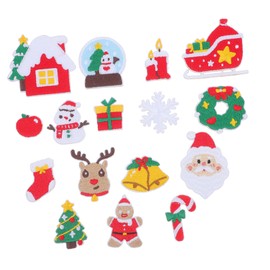 Gadpiparty 16pcs Christmas Iron Patches Set Embroidered Santa Claus Snowman Christmas Trees Wreath Elk Candy Cane Sew Appliques for DIY Crafts Clothing Repair Home Decor