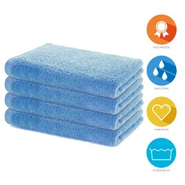 Lavea Set of 4 hand towels, 40 x 70 cm, soft and absorbent guest towels made of 100% cotton, Oeko-Tex 100 certified, washable at 60 degrees, ideal for bathroom, guest toilet, sports & fitness, dolphin