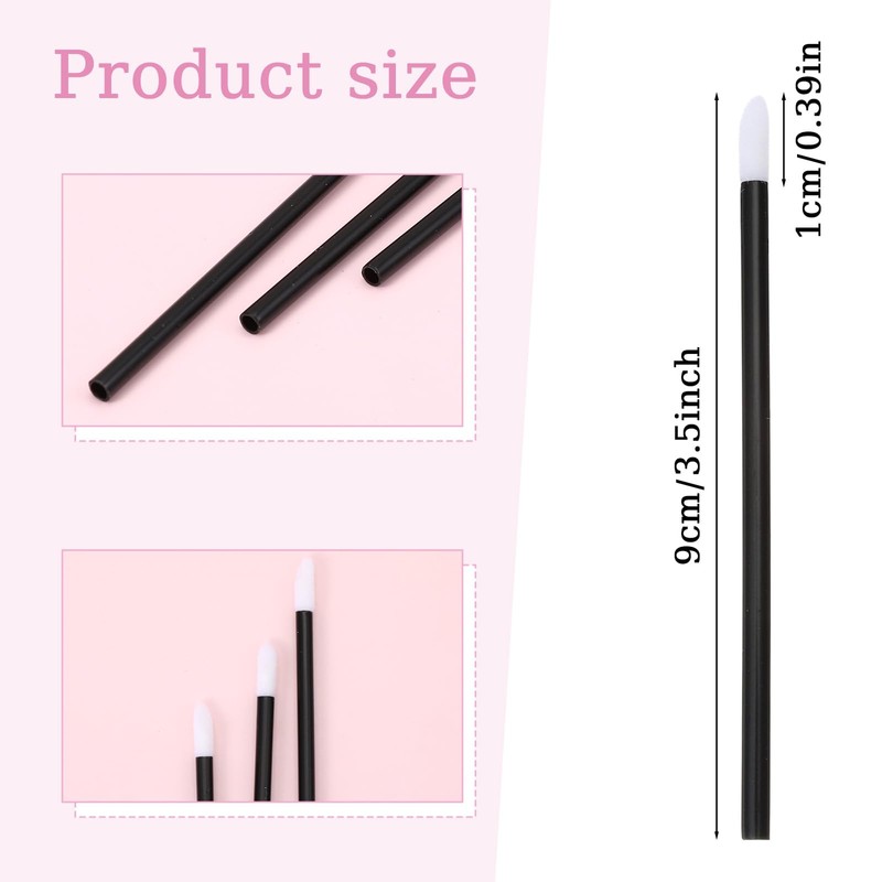 600pcs Disposable Lip Applicators, Black Disposable Lip Wands Lipstick Applicator