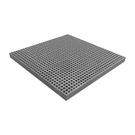 Natotela 24x24in Fiberglass Molded Grating, FRP High Strength Grate Panel 11000 LBS Capacity 1.5'' Mini Mesh Square Heavy Duty Bar Grating for Outdoor,Car Wash,Deck,Drain,Industrial Aera,Grey