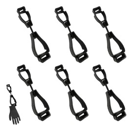 Fhioevt 6 Stück Handschuhhalter Feuerwehr Arbeitshandschuhe Grabber Clip Kunststoff Handschuh Halterung Gürtel Anti-Verlust Handschuhclips für Arbeiter Gärten Baustellen (Schwarz)
