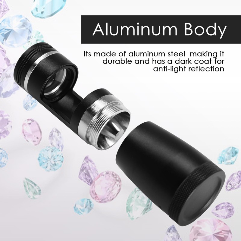 Portable 10x Darkfield Loupe 20.5mm Triplet Lens with LED Light,