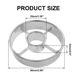Litoexpe 2 Pcs Stainless Steel Donut Cutter 3.86 Inch, Professional Baking Tool Doughnut Cutters Mold for Making Perfect Cookies (Silver & Gold)