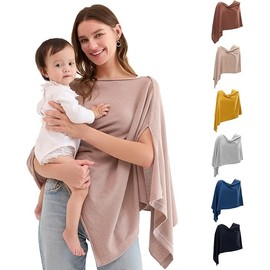 Momcozy Nursing Cover for Breastfeeding, Breathable Soft Privacy Poncho, Multi-Use Nursing Shawl, Portable Breast Feeding Covers for Women, Includes Laundry Bag