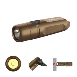 TUNENGE S15 Keychain Flashlight- Super Bright 650 High Lumens,UCB C Rechargeable EDC Pocket Flashlight,Mini Flashlight-Light with Magnetic Suitable for Hiking, Camping (Brown)
