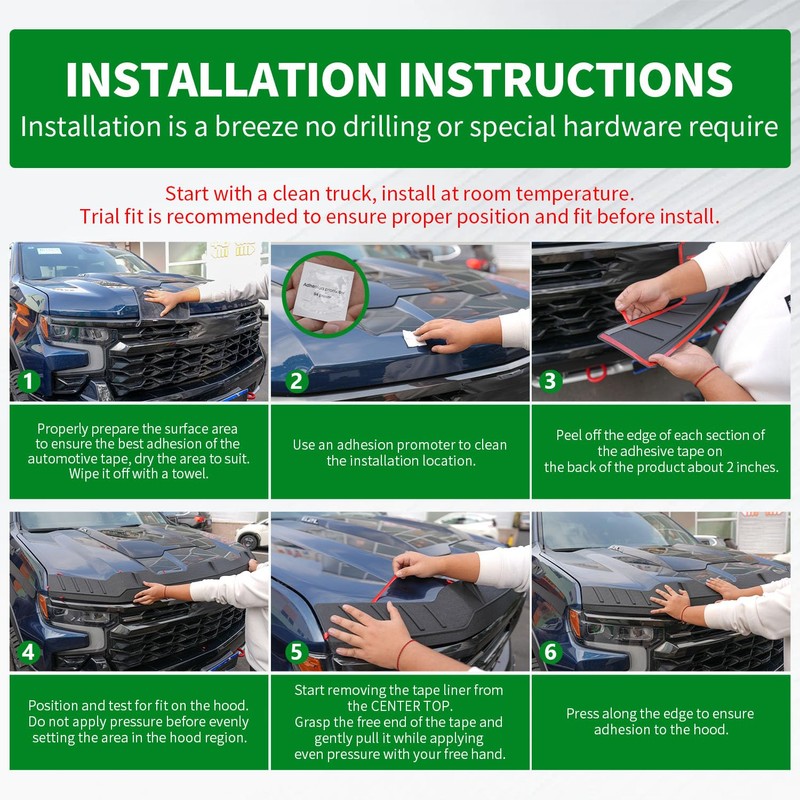CZmenghe Hood Protector Compatible with 2019-2025 Chevy Silverado 1500 Hood