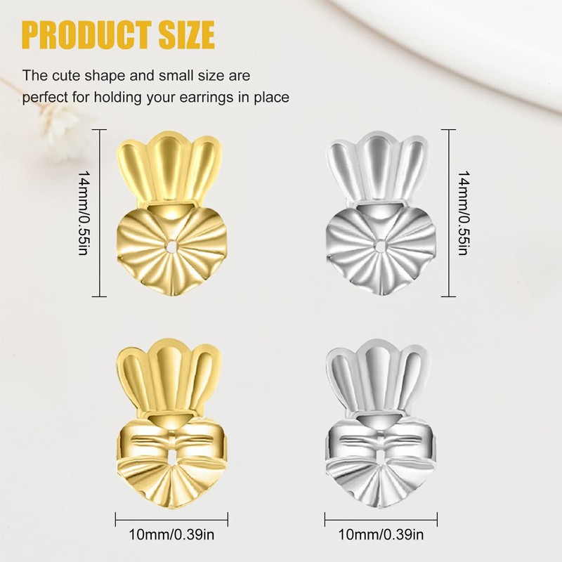 Earring Lifters, 3 Pairs Adjustable Hypoallergenic Earring Backs for Droopy